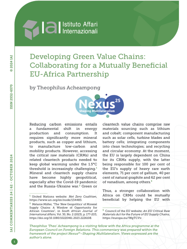 Developing Green Value Chains: Collaborating for a Mutually Beneficial EU-Africa Partnership
