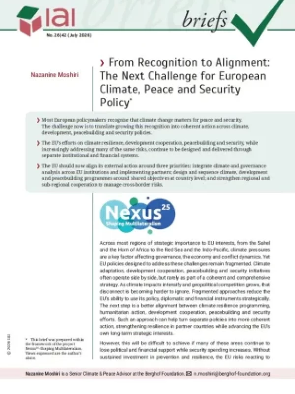 From Recognition to Alignment: The Next Challenge for European Climate, Peace and Security Policy